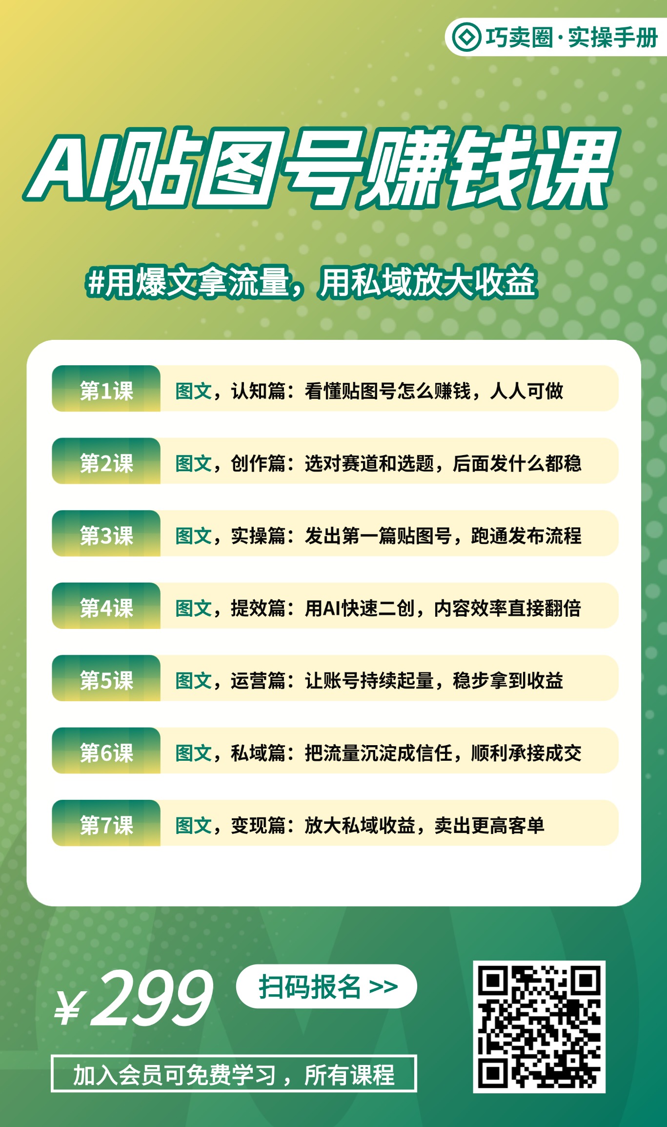 图片[1]-AI贴图号赚钱课：用爆文拿流量，用私域放大收益-巧卖圈