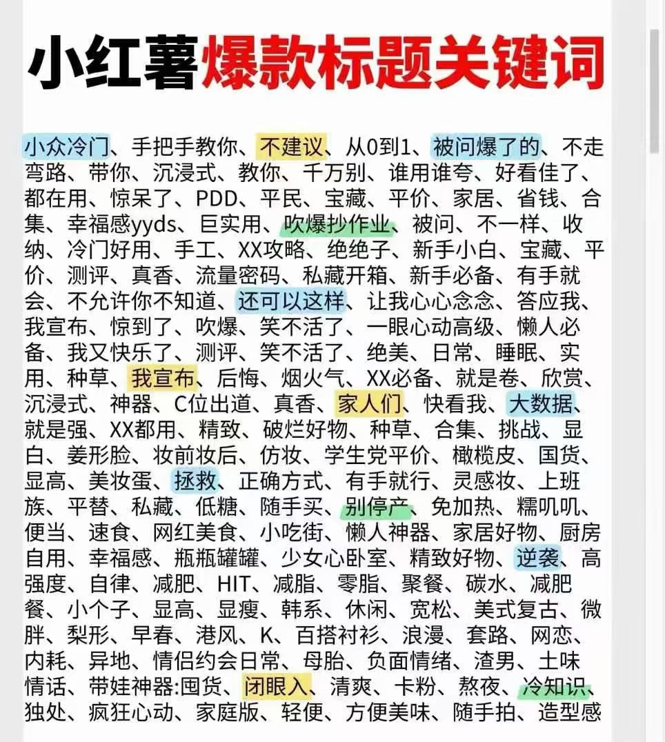 小红书爆款标题点击词-干货案例库圈子-巧卖圈-巧卖圈