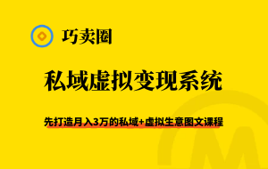 《私域虚拟变现系统》图文课，打通月入3万的私域虚拟生意-巧卖圈
